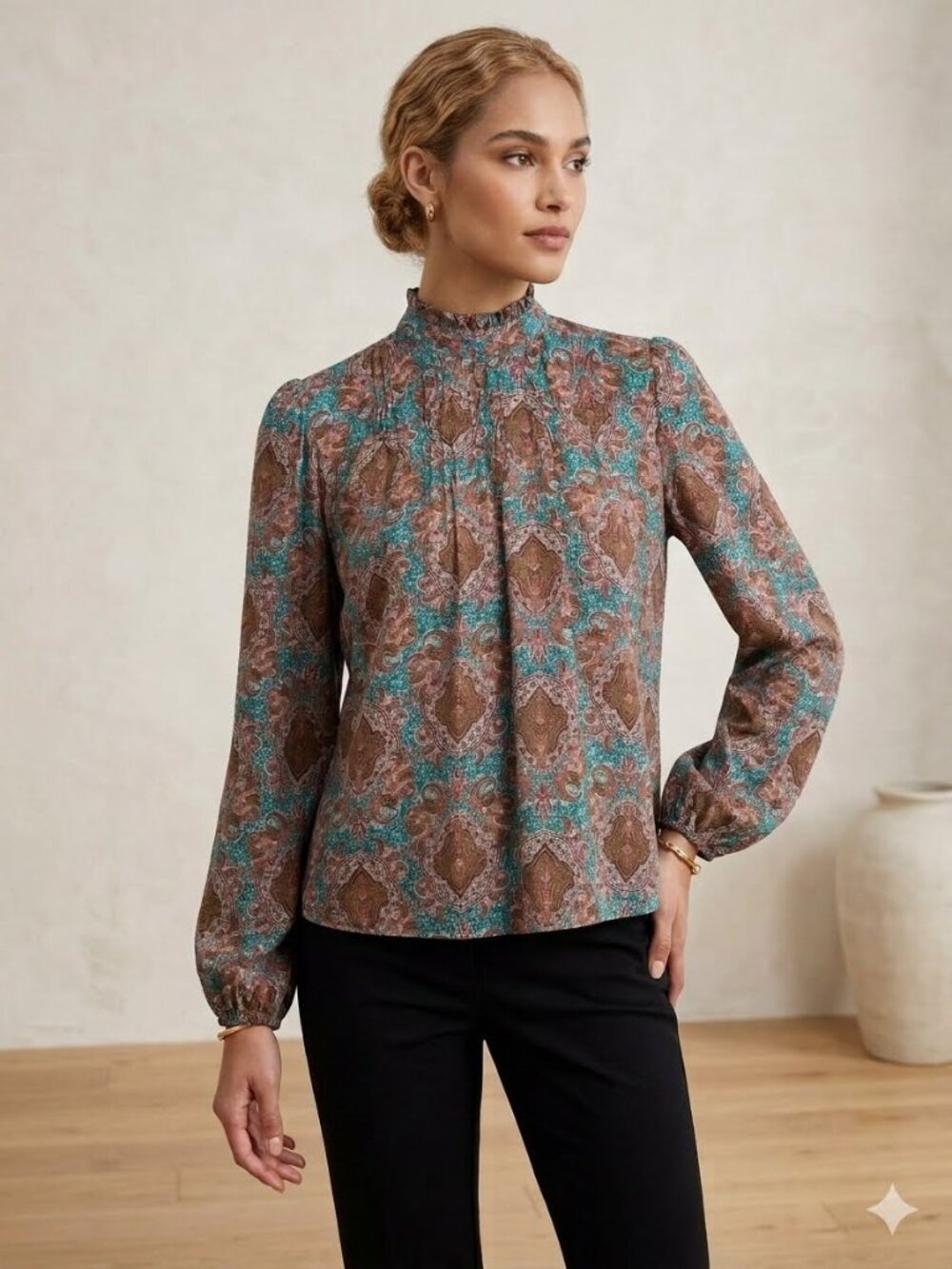 Joie long sleeve paisley top, size XS